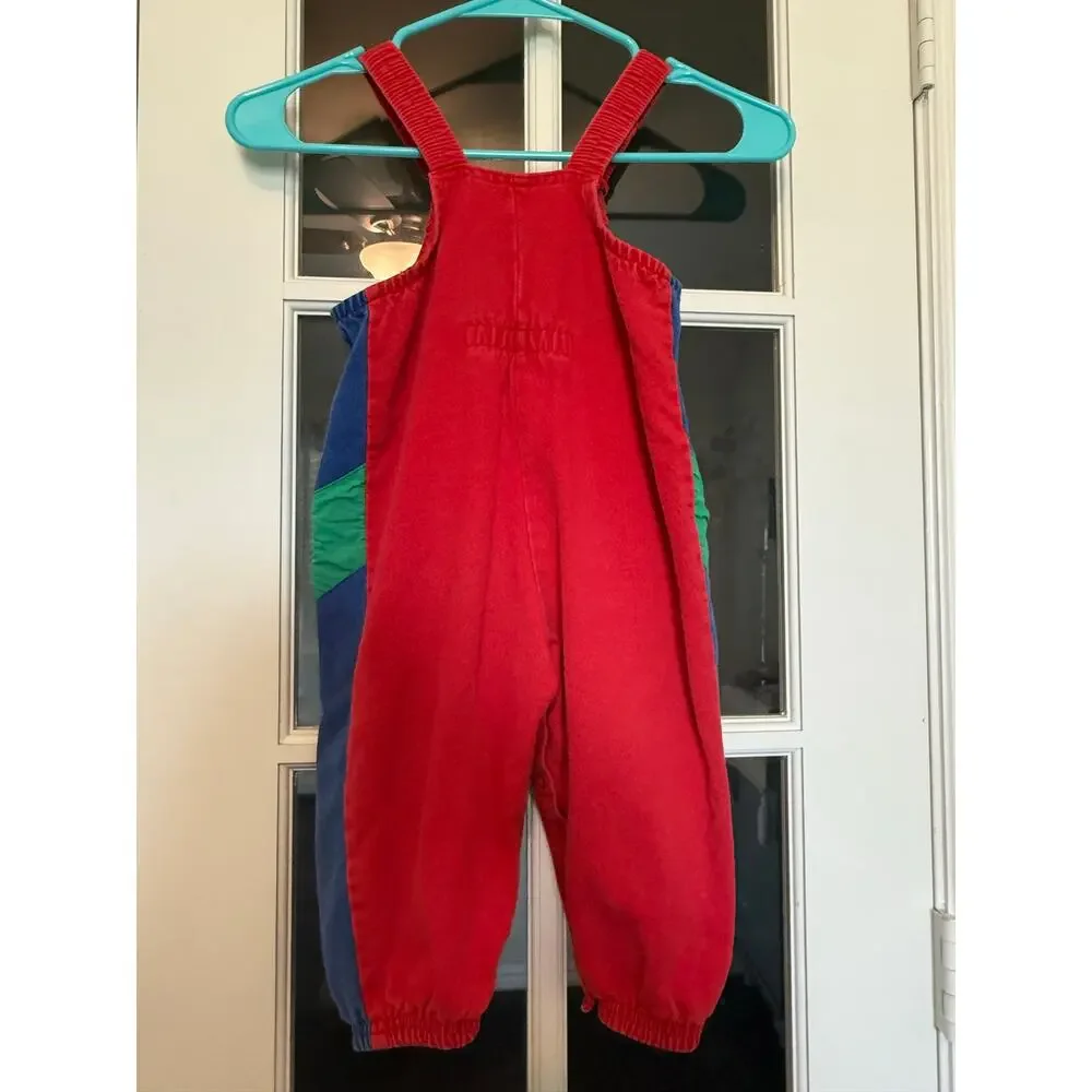 Vintage 1980s/90s OshKosh B’Gosh Colorblock Overalls 3T USA Made